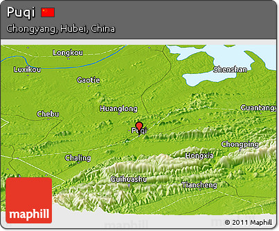 Physical Panoramic Map of Puqi