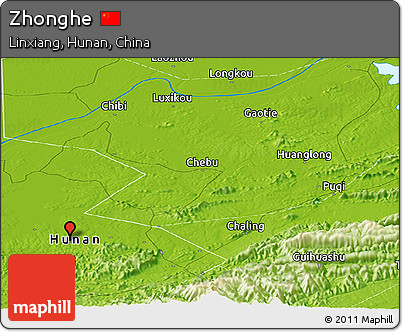 Physical Panoramic Map of Zhonghe