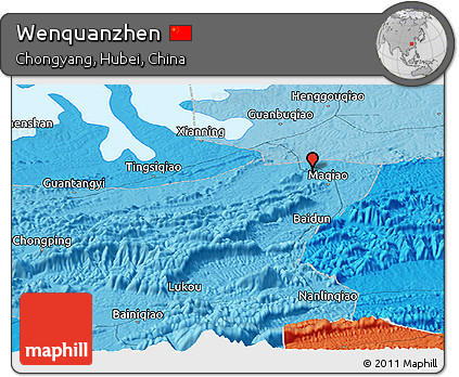 Political Panoramic Map of Wenquanzhen