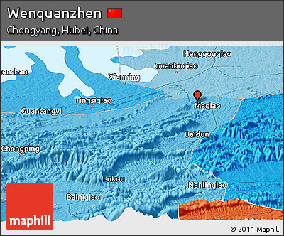 Political Panoramic Map of Wenquanzhen
