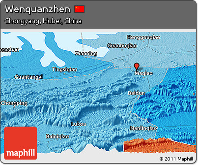 Political Panoramic Map of Wenquanzhen