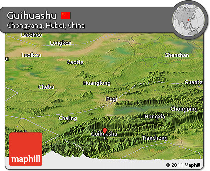 Satellite Panoramic Map of Guihuashu