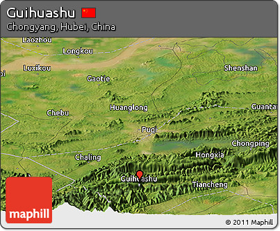 Satellite Panoramic Map of Guihuashu