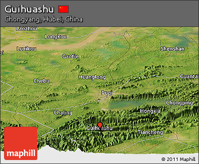 Satellite Panoramic Map of Guihuashu