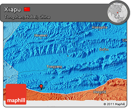 Political 3D Map of Xiapu