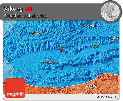 Political 3D Map of Xikeng