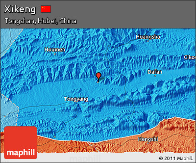 Political 3D Map of Xikeng
