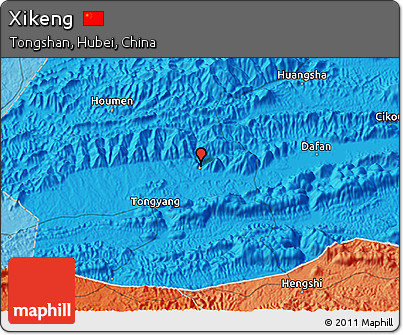 Political 3D Map of Xikeng