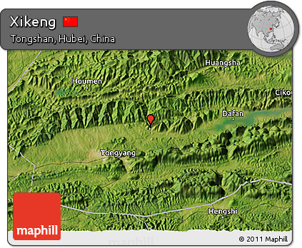 Satellite 3D Map of Xikeng
