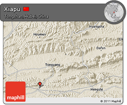 Shaded Relief 3D Map of Xiapu