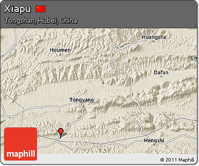 Shaded Relief 3D Map of Xiapu