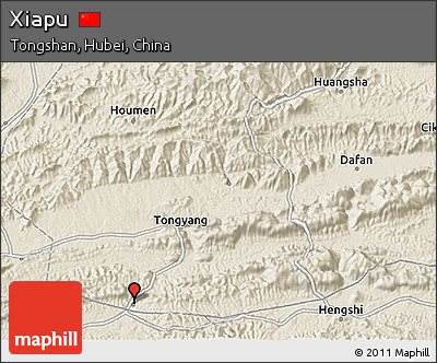 Shaded Relief 3D Map of Xiapu