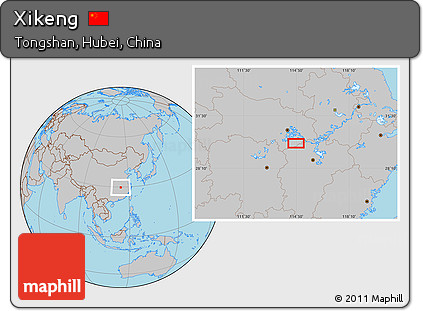 Gray Location Map of Xikeng