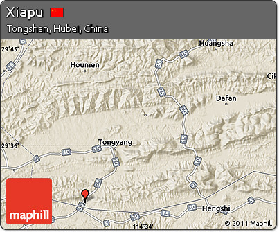 Shaded Relief Map of Xiapu