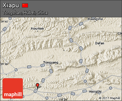Shaded Relief Map of Xiapu