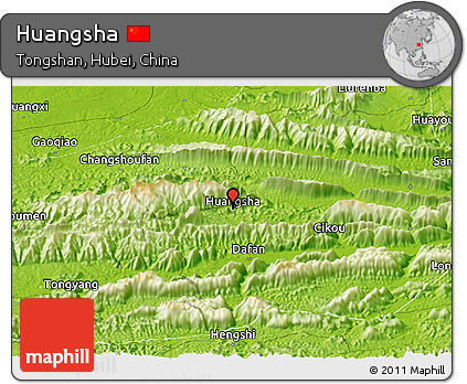 Physical Panoramic Map of Huangsha