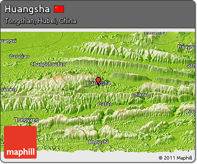 Physical Panoramic Map of Huangsha