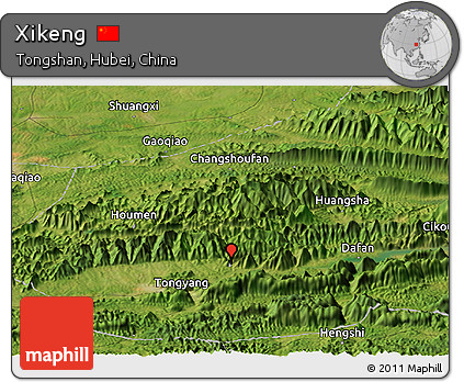 Satellite Panoramic Map of Xikeng