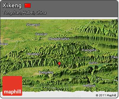 Satellite Panoramic Map of Xikeng
