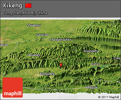 Satellite Panoramic Map of Xikeng