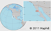 Gray Location Map of the area around 29° 44' 59" N, 115° 31' 30" W