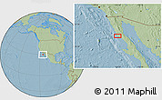 Savanna Style Location Map of the area around 29° 44' 59" N, 115° 31' 30" W, hill shading