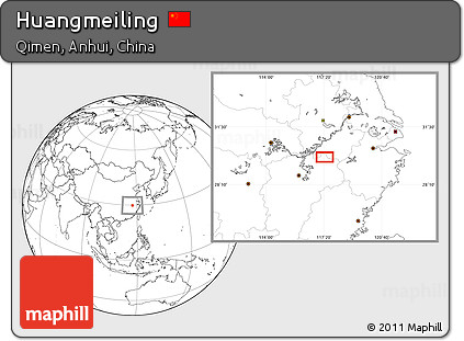 Blank Location Map of Huangmeiling