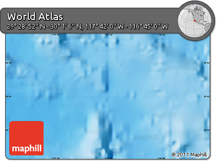 Physical Map of the Area around 29° 44' 59" N, 117° 13' 29" W