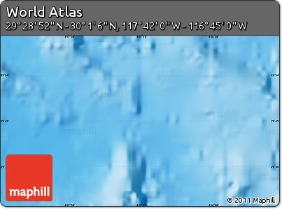 Physical Map of the Area around 29° 44' 59" N, 117° 13' 29" W