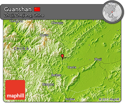 Physical 3D Map of Guanshan