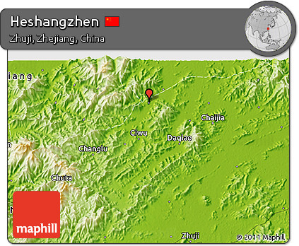 Physical 3D Map of Heshangzhen