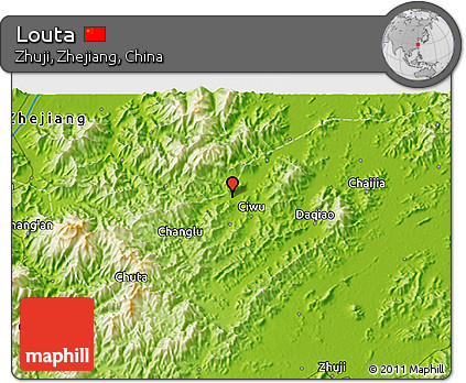 Physical 3D Map of Louta