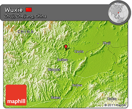 Physical 3D Map of Wuxie