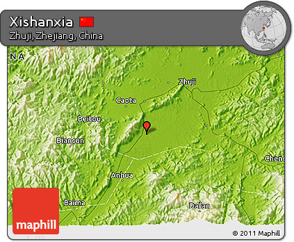 Physical 3D Map of Xishanxia