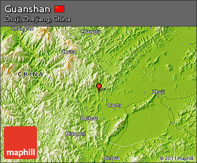 Physical 3D Map of Guanshan