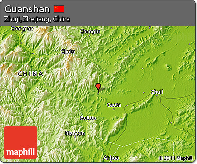 Physical 3D Map of Guanshan
