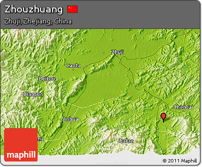 Physical 3D Map of Zhouzhuang
