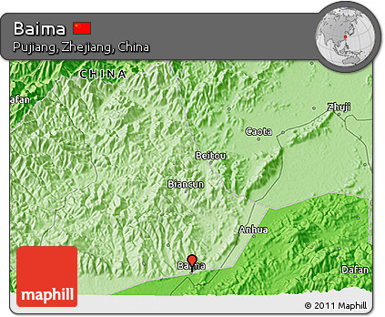 Political 3D Map of Baima