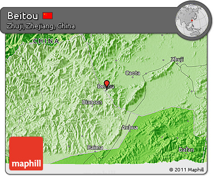 Political 3D Map of Beitou