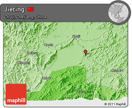 Political 3D Map of Jieting