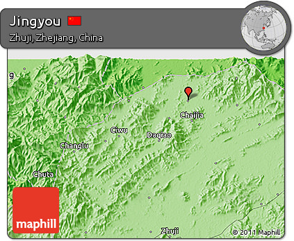 Political 3D Map of Jingyou