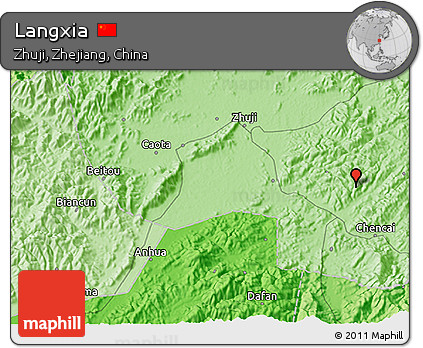 Political 3D Map of Langxia
