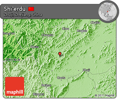 Political 3D Map of Shi'erdu