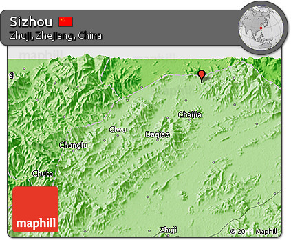 Political 3D Map of Sizhou