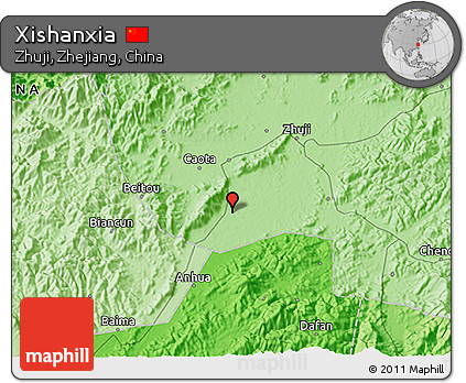 Political 3D Map of Xishanxia