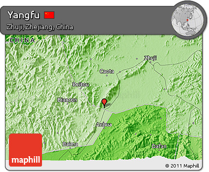 Political 3D Map of Yangfu
