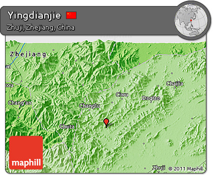 Political 3D Map of Yingdianjie