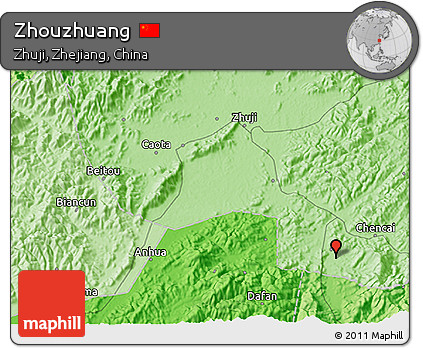 Political 3D Map of Zhouzhuang