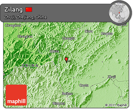 Political 3D Map of Zilang