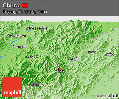 Political 3D Map of Chuta